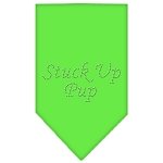 Stuck Up Pup Rhinestone Bandana Lime Green Large