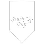 Stuck Up Pup Rhinestone Bandana White Large