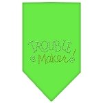 Trouble Maker Rhinestone Bandana Lime Green Large