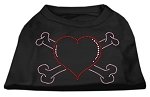 Heart and Crossbones Rhinestone Shirts Black L (14)