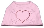 Heart and Crossbones Rhinestone Shirts Light Pink L (14)