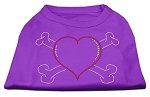 Heart and Crossbones Rhinestone Shirts Purple L (14)