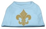 Gold Fleur De Lis Rhinestone Shirts Baby Blue L (14)