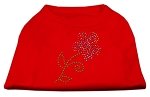 Multi-Colored Flower Rhinestone Shirt Red L (14)