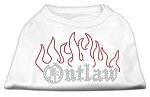 Outlaw Rhinestone Shirts White L (14)