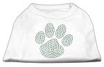 Green Paw Rhinestud Shirts White L (14)