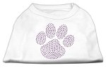 Purple Paw Rhinestud Shirts White L (14)