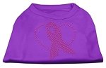 Pink Ribbon Rhinestone Shirts Purple L (14)