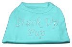 Stuck Up Pup Rhinestone Shirts Aqua L (14)