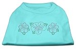 Tropical Flower Rhinestone Shirts Aqua L (14)