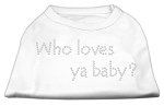 Who Loves Ya Baby? Rhinestone Shirts White L (14)