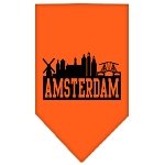 Amsterdam Skyline Screen Print Bandana Orange Large