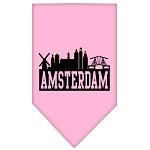 Amsterdam Skyline Screen Print Bandana Light Pink Large