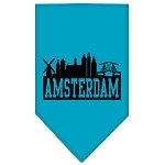 Amsterdam Skyline Screen Print Bandana Turquoise Large