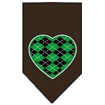 Argyle Heart Green Screen Print Bandana Cocoa Large