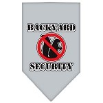 Backyard Security Screen Print Bandana Grey Large