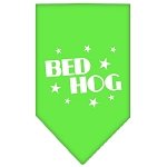 Bed Hog Screen Print Bandana Lime Green Large