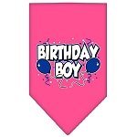 Birthday Boy Screen Print Bandana Bright Pink Large