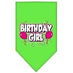 Birthday girl Screen Print Bandana Lime Green Large