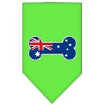 Bone Flag Australian  Screen Print Bandana Lime Green Large