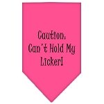 Can't Hold My Licker  Screen Print Bandana Bright Pink Large