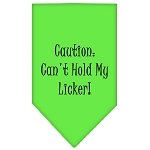Can't Hold My Licker  Screen Print Bandana Lime Green Large