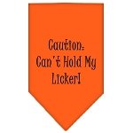 Can't Hold My Licker  Screen Print Bandana Orange Large
