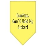 Can't Hold My Licker  Screen Print Bandana Yellow Large