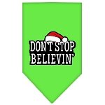 Dont Stop Believin Screen Print Bandana Lime Green Large