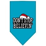 Dont Stop Believin Screen Print Bandana Turquoise Large