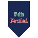 Feliz Navidad Screen Print Bandana Navy Blue large