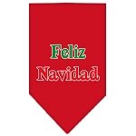 Feliz Navidad Screen Print Bandana Red Large