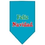 Feliz Navidad Screen Print Bandana Turquoise Large