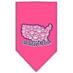 God Bless USA Screen Print Bandana Bright Pink Large