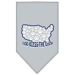 God Bless USA Screen Print Bandana Grey Large