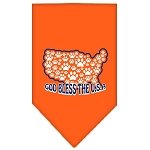 God Bless USA Screen Print Bandana Orange Large