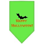 Happy Halloween Screen Print Bandana Lime Green Large