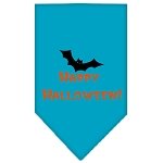 Happy Halloween Screen Print Bandana Turquoise Large