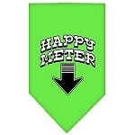 Happy Meter Screen Print Bandana Lime Green Large