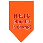 Head elf In Charge Screen Print Bandana Orange Large