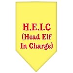 Head elf In Charge Screen Print Bandana Yellow Large