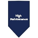 High Maintenance Screen Print Bandana Navy Blue Large