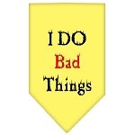 I Do Bad Things  Screen Print Bandana Yellow Large