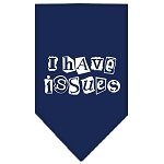 I Have Issues Screen Print Bandana Navy Blue large
