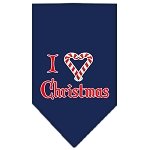 Heart Christmas Screen Print Bandana Navy Blue large