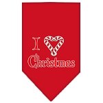 Heart Christmas Screen Print Bandana Red Large
