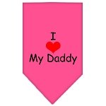 I Heart My Daddy  Screen Print Bandana Bright Pink Large