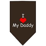 I Heart My Daddy  Screen Print Bandana Cocoa Small