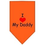 I Heart My Daddy  Screen Print Bandana Orange Large