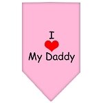 I Heart My Daddy  Screen Print Bandana Light Pink Large